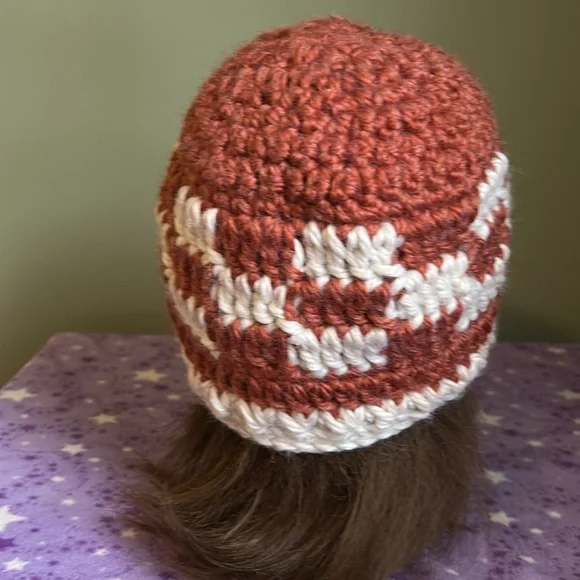 Crochet knit medium checkered beanie soft acrylic yarn new extremely warm - Picture 5 of 6